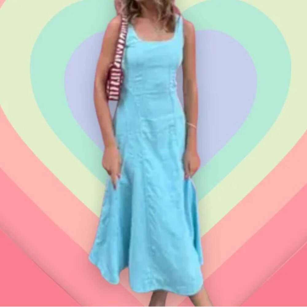 House of Harlow 1960 Light Blue Midi Dress